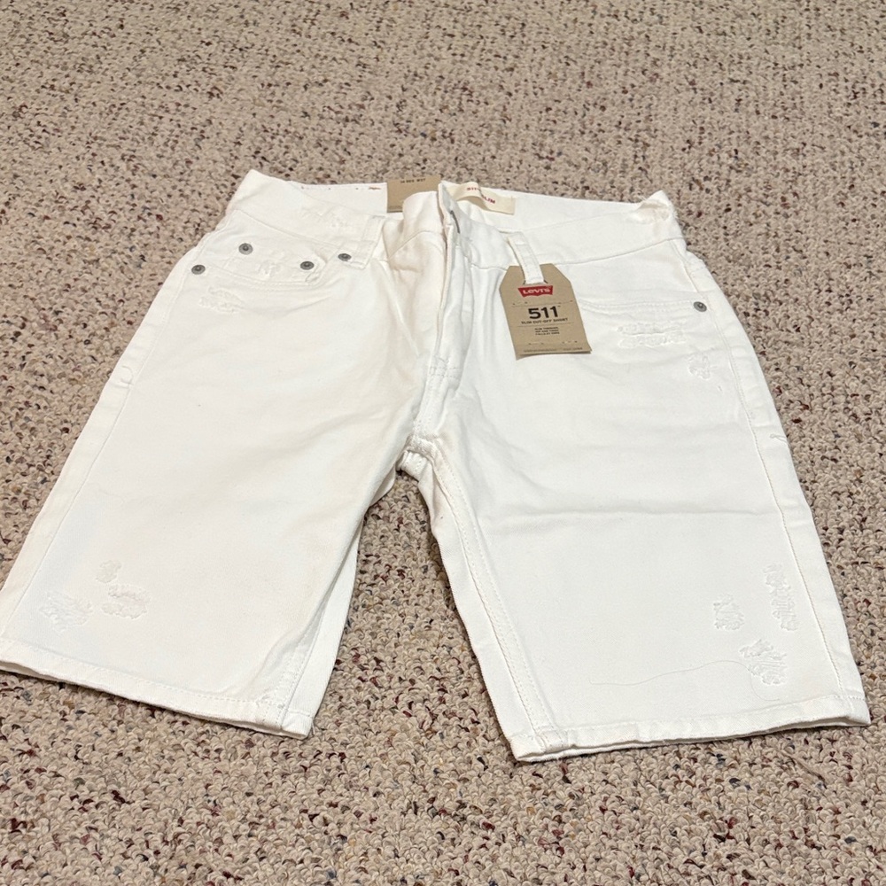 Levi's White Kids 511 Denim Shorts